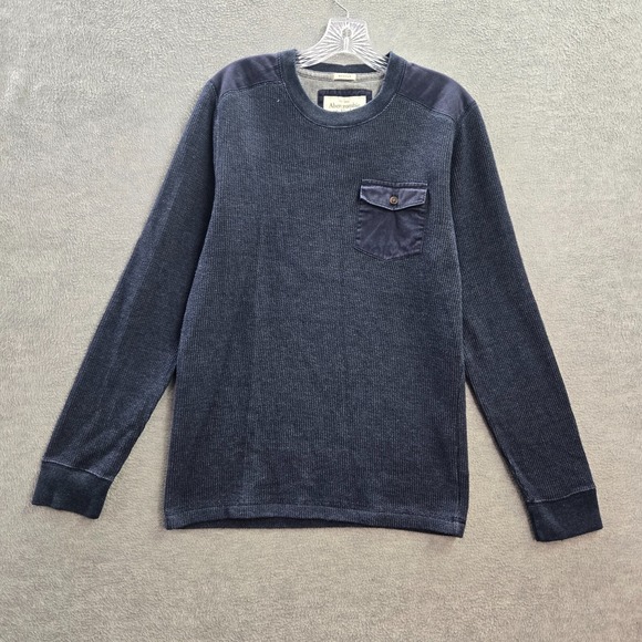 Abercrombie & Fitch Other - Abercrombie & Fitch Men Shirt Medium Blue Waffle Knit Thermal Muscle Pocket